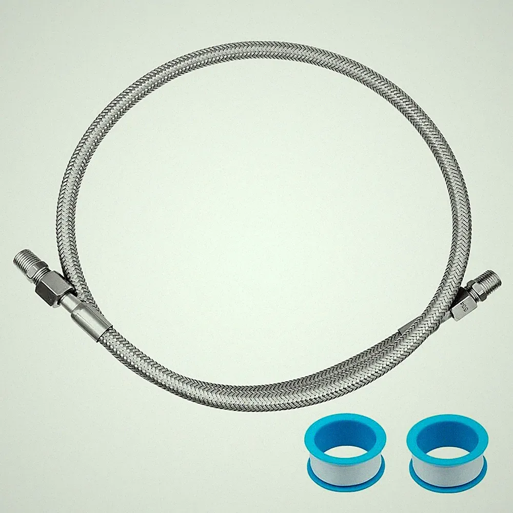 1/4 Inch NPT Compressor Jumper Hose 40 Inch Stainless Steel Braided Air Line