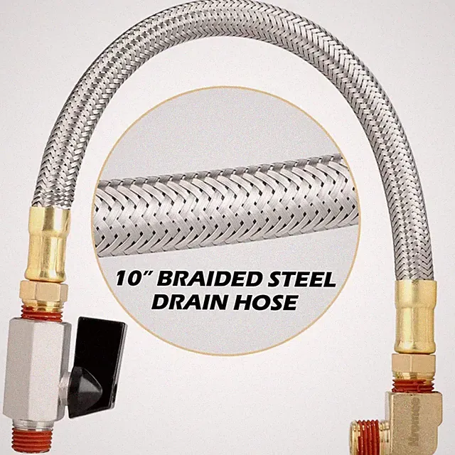 10" Braided Steel Hose Kit for Air Compressor