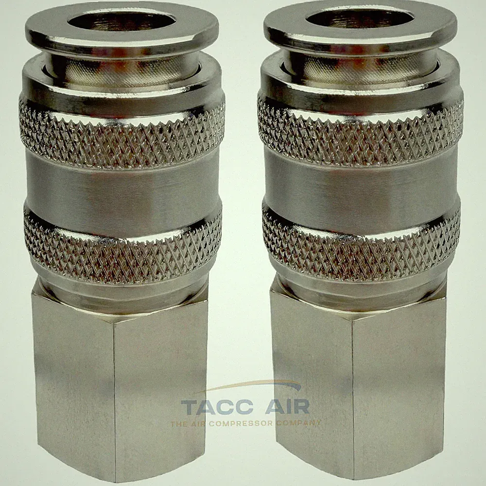 2 Pack Universal 1/4" Female NPT Air Compressor Hose Quick Connect Couplers