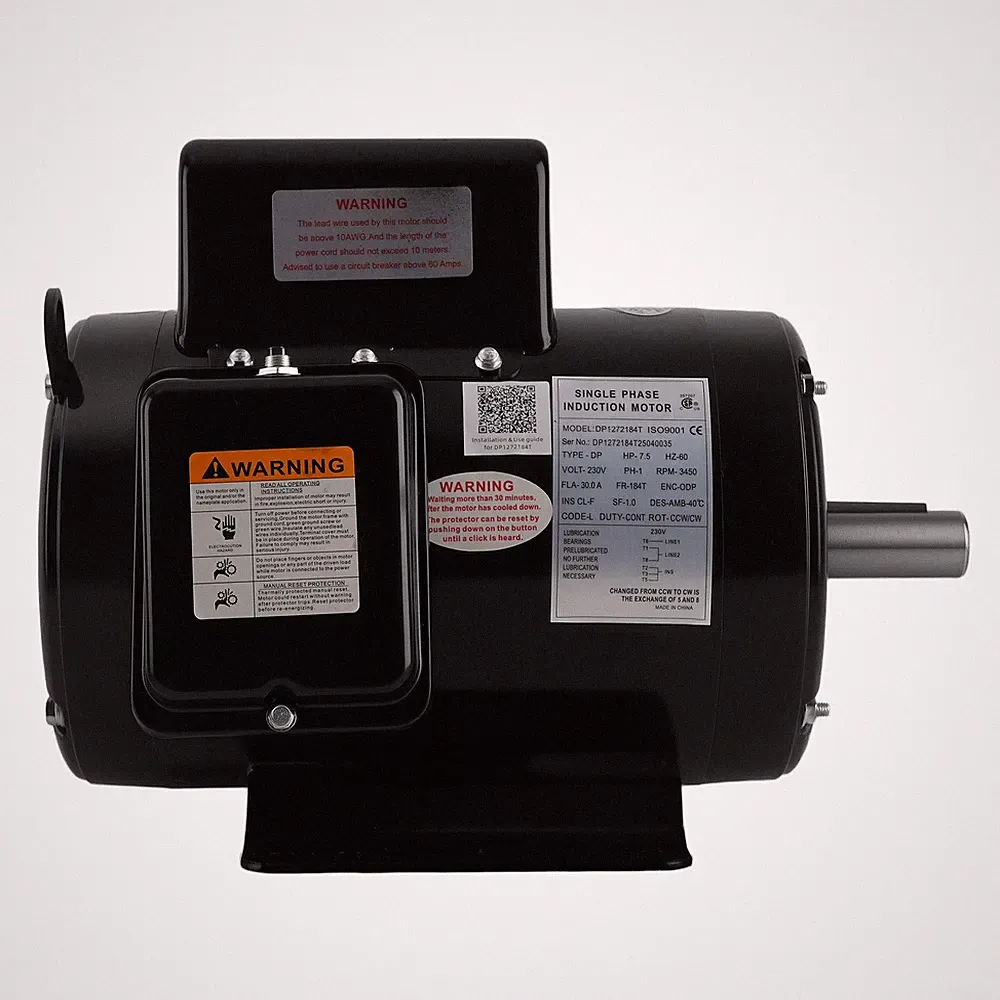 7.5HP Air Compressor Electric Motor 230V 3450RPM 184T Frame CW/CCW Rotate 1-1/8"