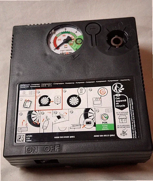 Aircom Automotive Portable Tire Service Air Inflator Compressor Kit 12v Dc