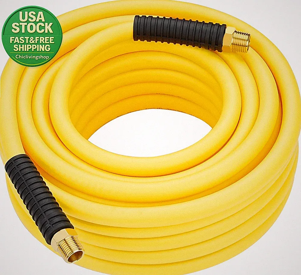 Hybrid Air Compressor Hose 1 2 Inch X 50Ft 300PSI Flexible Durable PVC Rubber