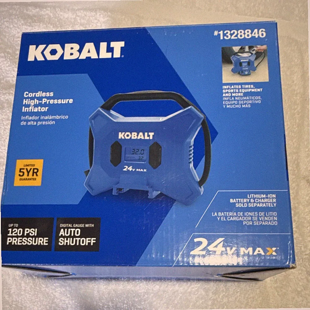 Kobalt K24HP 24V Cordless High-Pressure Inflator Air Compressor 120 PSI